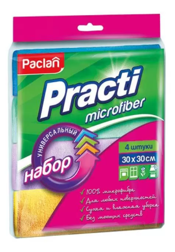 PACLAN Practi microfiber салфетка универсальная 30*30см 4шт/5