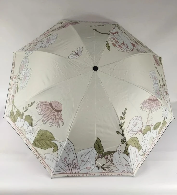 Зонт механический Цветы,бабочки Д:55см ED25453