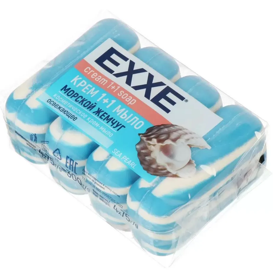 EXXE крем-мыло туалетное 1+1 морской жемчуг 4шт*75г