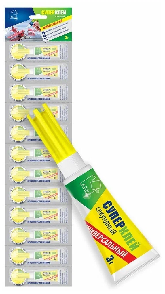 Супер-клей гель универсальный адм 3г/12
