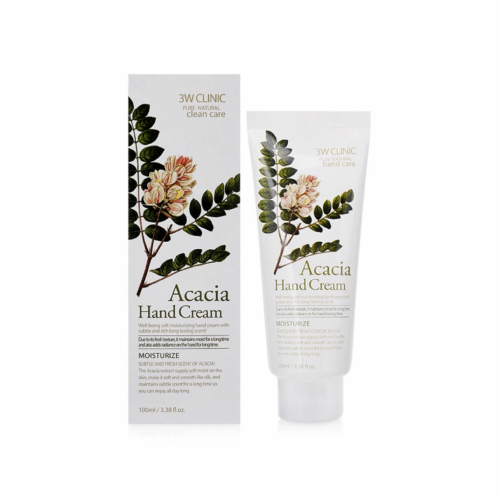 3W CLINIC крем д/рук увлажняющий с акацией 100мл