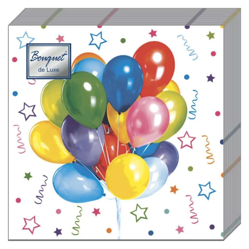 BOUQUET De luxe салфетки столовые веселый праздник 3сл. 24*24см 25шт