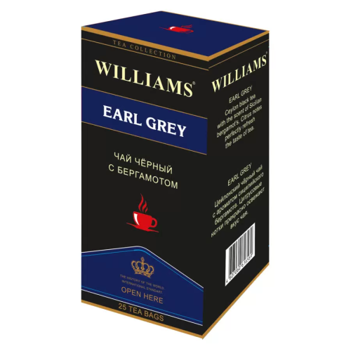 WILLIAMS чай черный цейлонский с бергамотом earl grey 2г*25пак