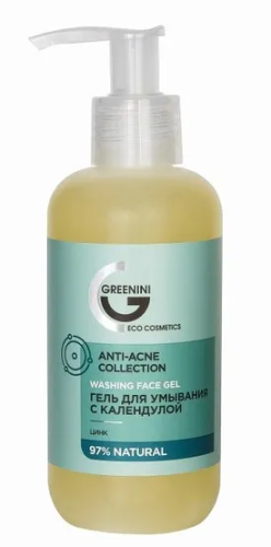 GREENINI гель д/умывания с календулой anti acne collection 200мл