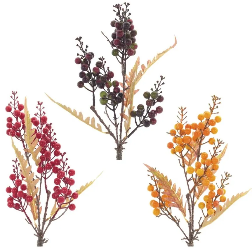 Ветка искусственная рябина  26*17*46см 795201