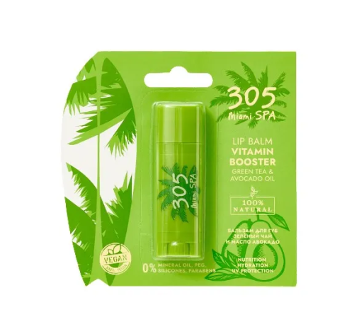 305 MIAMI SPA бальзам д/губ зеленый чай и масло авокадо 4,8г