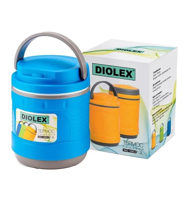DIOLEX термос пищевой пластиковый колба нерж. сталь 1,2л DXС-1200-2_