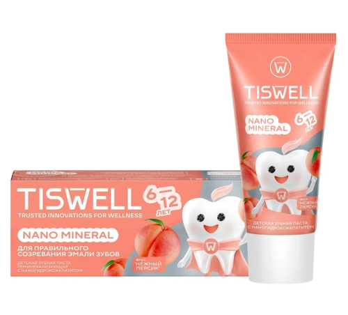 TISWELL паста зубная детская 6+ персик 60г