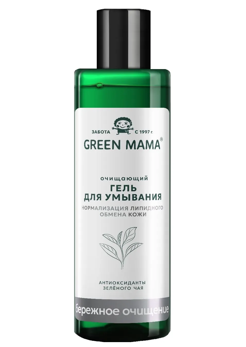 GREEN MAMA гель д/умывания очищающий с антиоксидантами зеленого чая 200мл