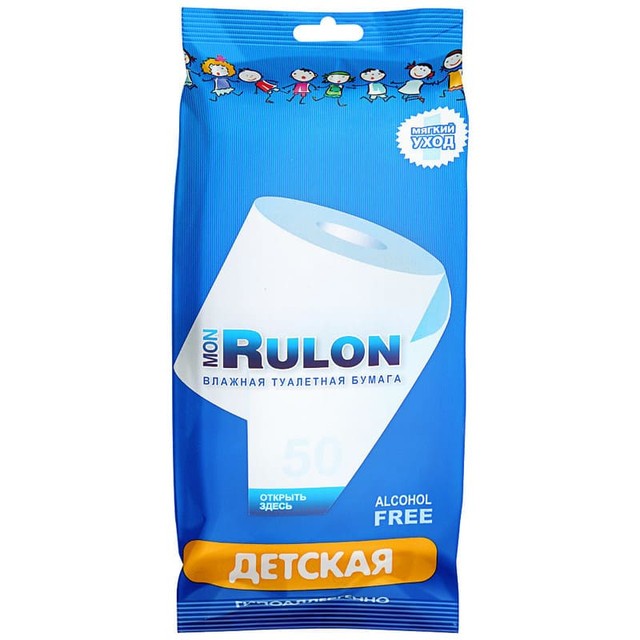 MON RULON №50 бумага туалетная влажная детская 48329