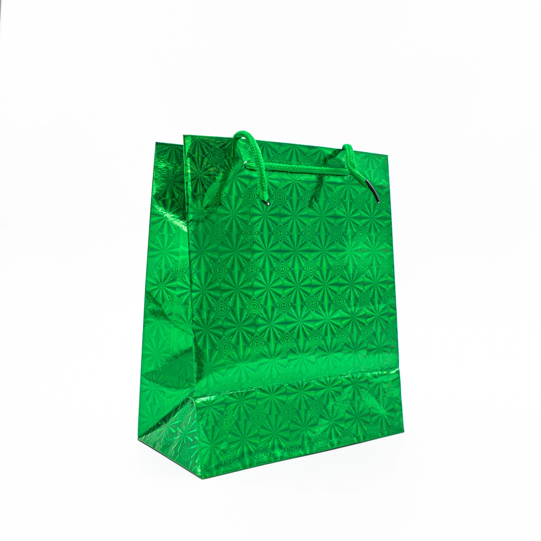 Пакет подарочный голография 22.5*18*10см звезды арт.ED0220