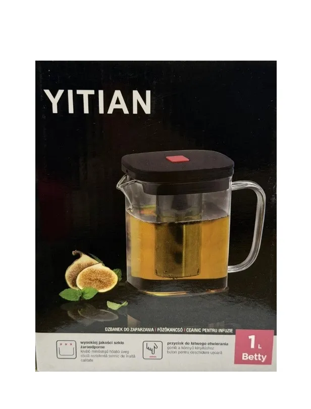 Чайник заварочный с фильтром черный 1л L 230857