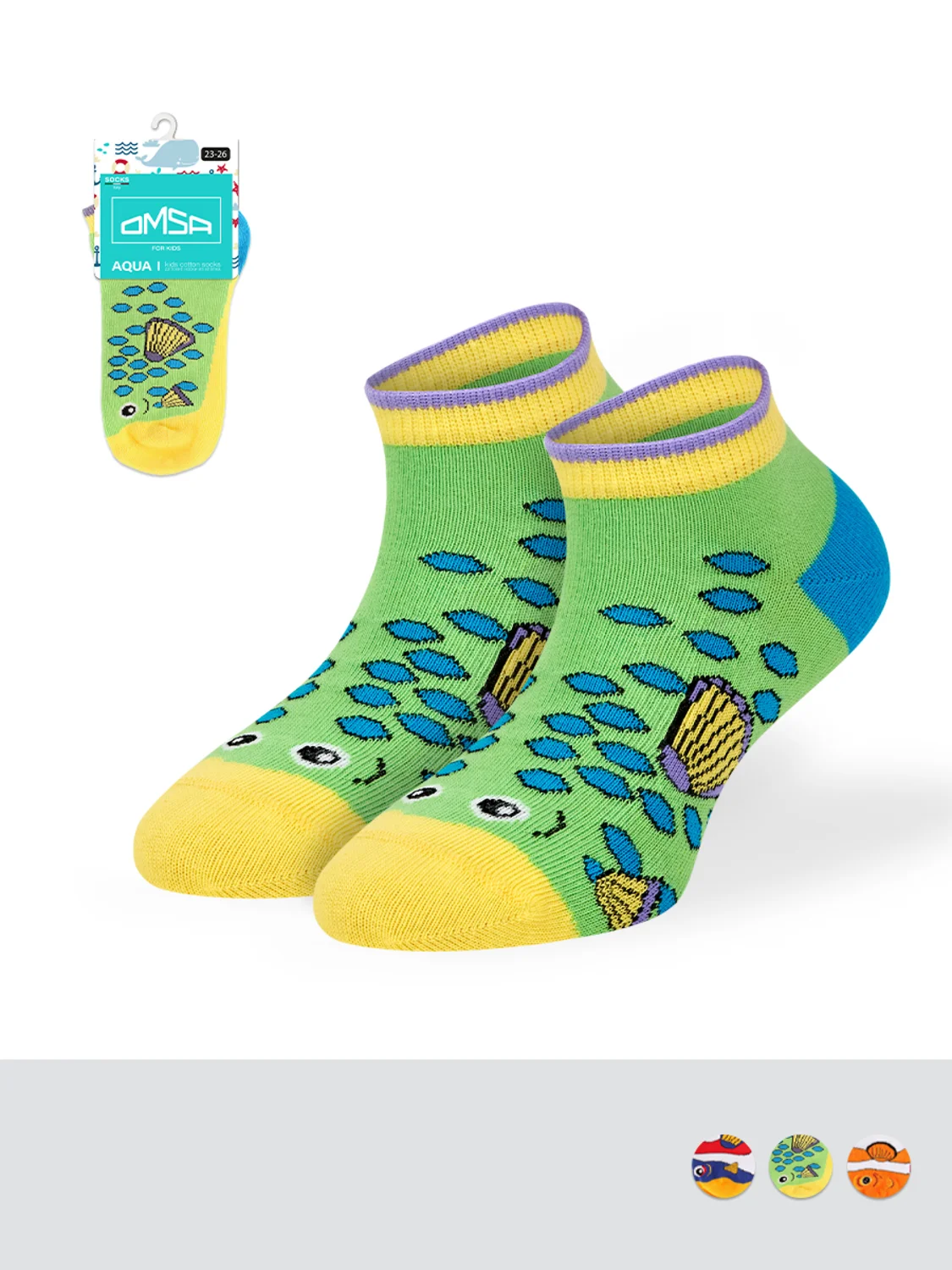 OMSA носки детские calzino рыбки 21Р62 erba р.27-30