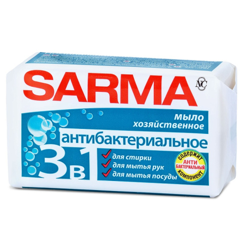 НЕВСКАЯ КОСМЕТИКА мыло хозяйственное sarma антибактериальное 140г 20967/а16679