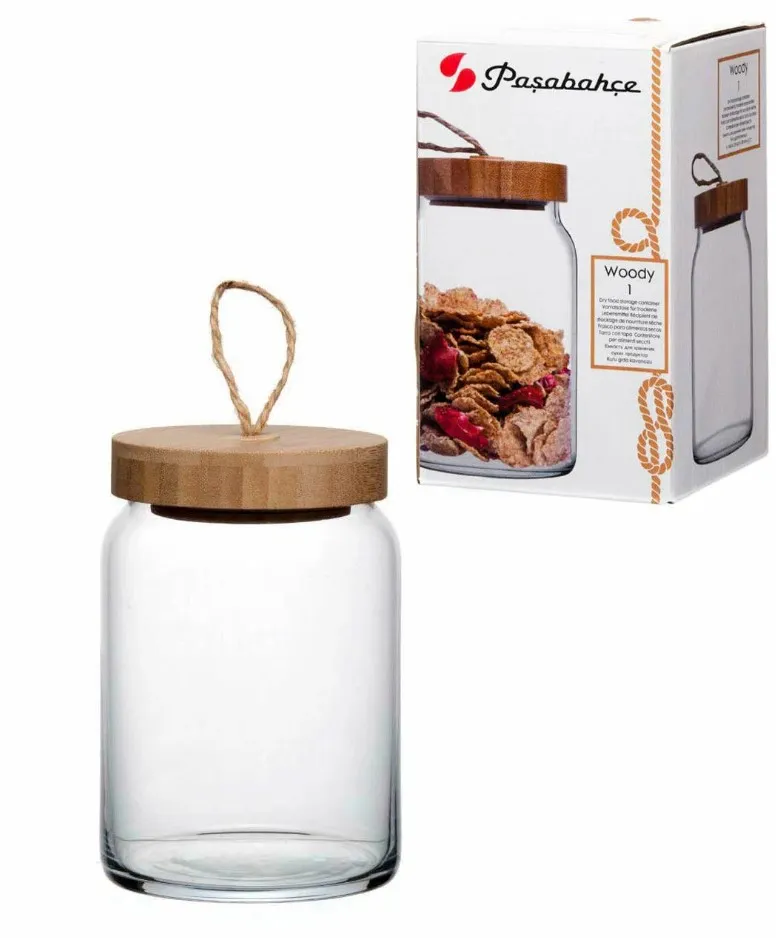 PASABAHCE Woody банка д/сыпучих продуктов 860мл 1118530