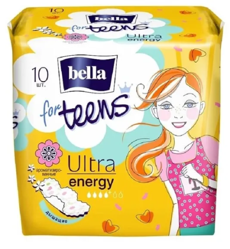 BELLA прокладки cупертонкие for teens ultra energy deo 10шт BE-013-RW10-191