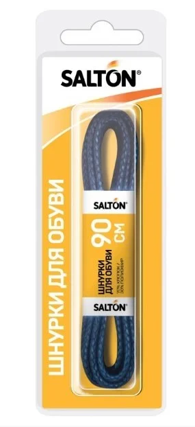 SALTON шнурки д/обуви цв.черный круглые с пропиткой 90см