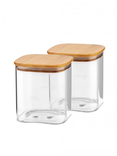 TECO набор банок с бамбуковой крышкой из 2-х штук 600мл TC-JS02-06