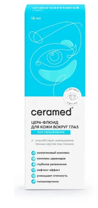 ЦЕРАМЕД цера-флюид д/кожи вокруг глаз sos-увлажнение 18мл