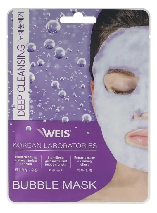 WEIS Bubble маска тканевая д/лица сужение пор и очищение кожи 25г