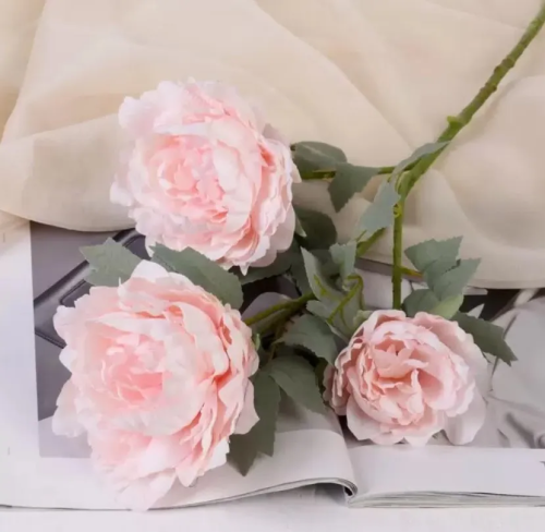 Цветы искусственные пион лунная река 12*85см розовый 4557813