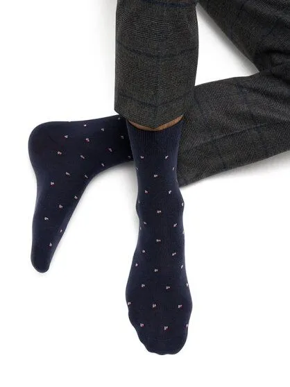 OMSA носки мужские style 514 квадратики nero р.45-47