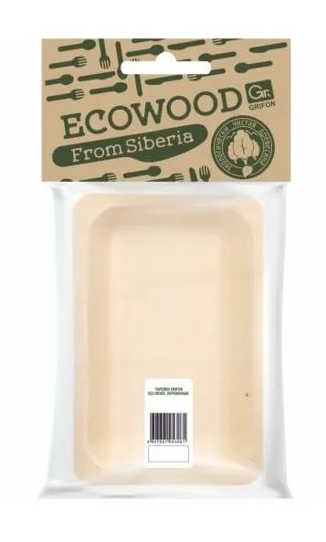 GRIFON тарелка деревянная одноразовая 20*145см 4шт 105-312