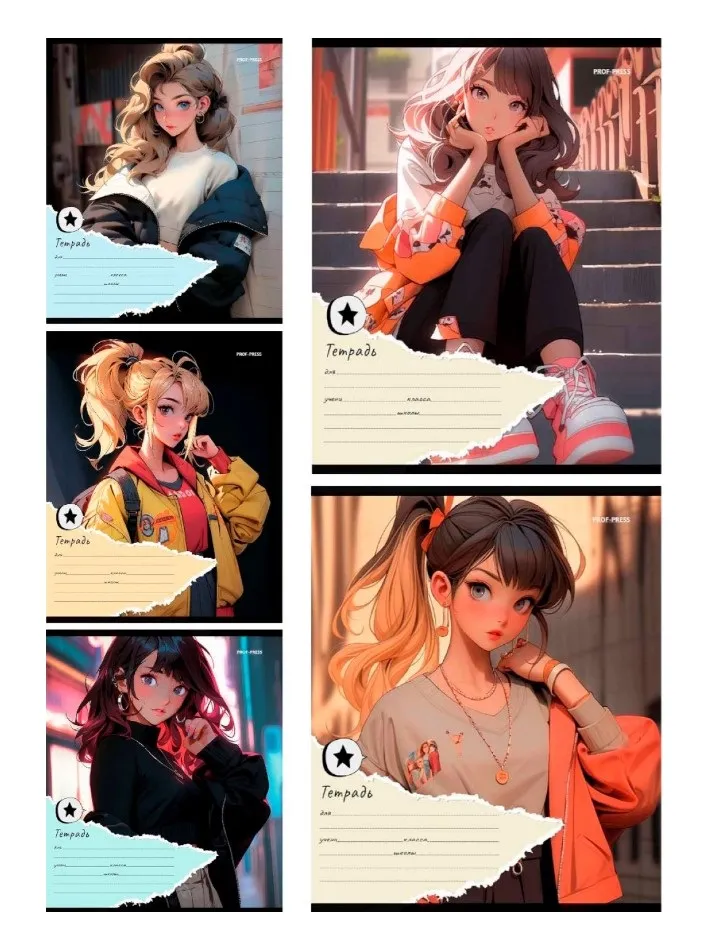 Тетрадь 18л клетка модные девушки-2 18-2302