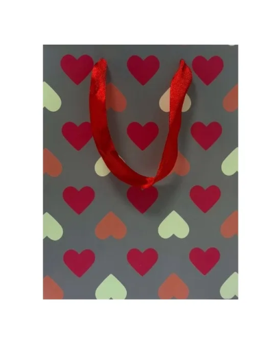 Пакет подарочный 23*18*10см Сердечки арт.EA225