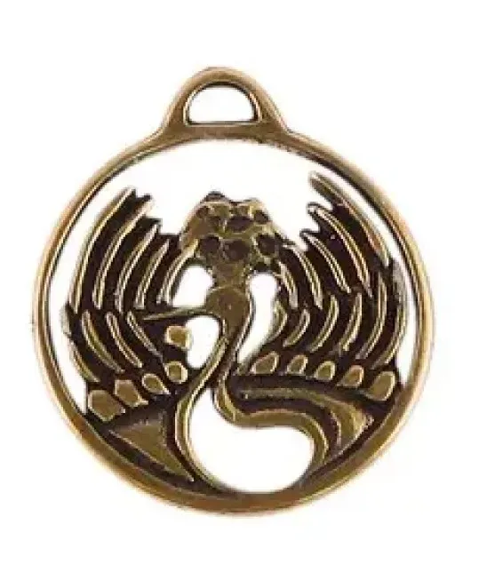 Амулет защитный журавль с плодом персика №44 09064