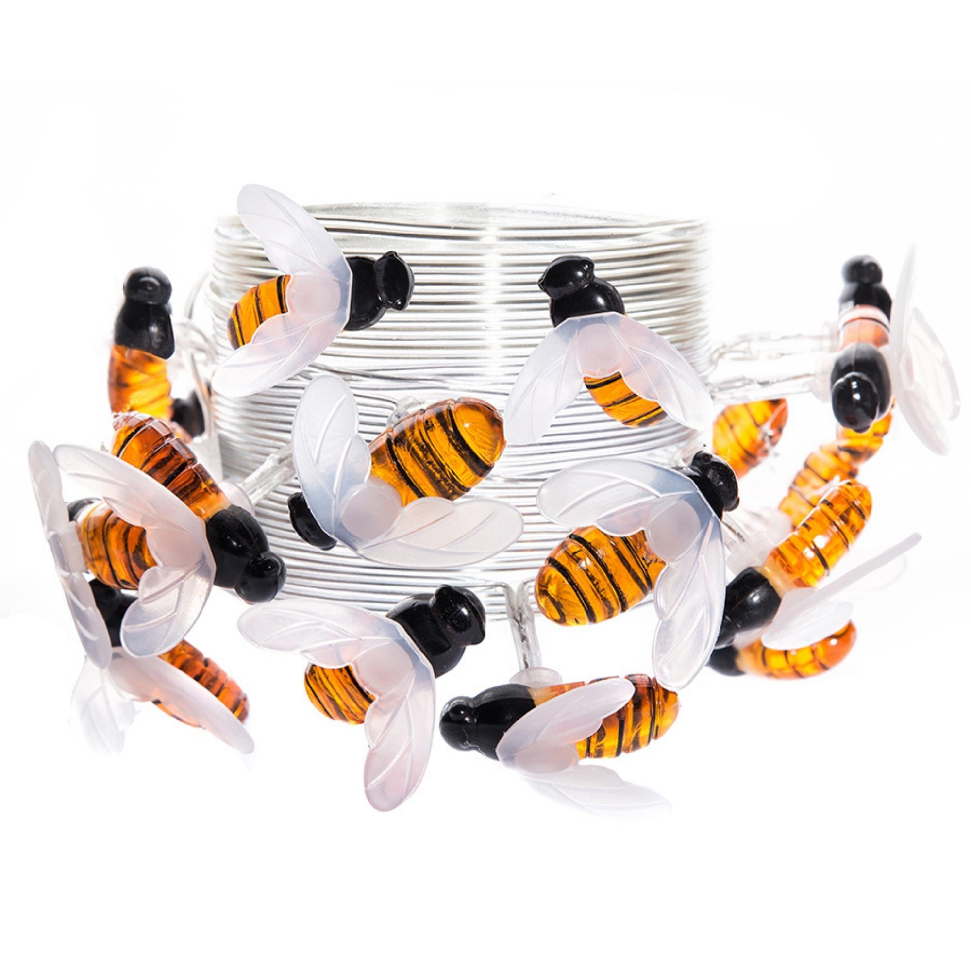 UNIEL гирлянда садовая на солнечной батарее пчелки теплый белый свет USL-S-127/PT4000