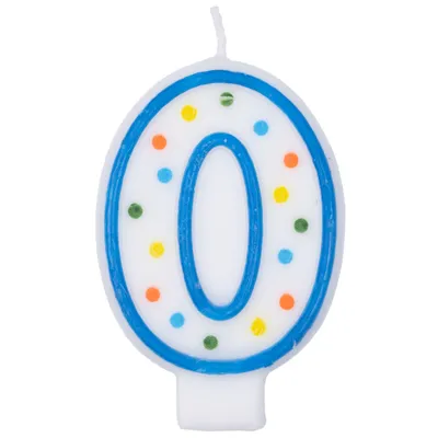 ВЕСЕЛАЯ ЗАТЕЯ свеча-цифра №0 7,6см 1502-0135