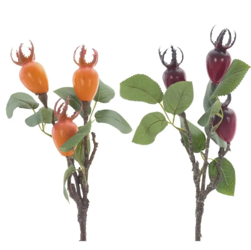 Ветка искусственная шиповник 37см 795202