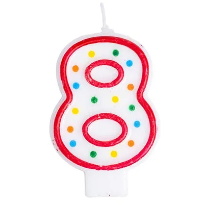 ВЕСЕЛАЯ ЗАТЕЯ свеча-цифра №8 7,6см 1502-0151