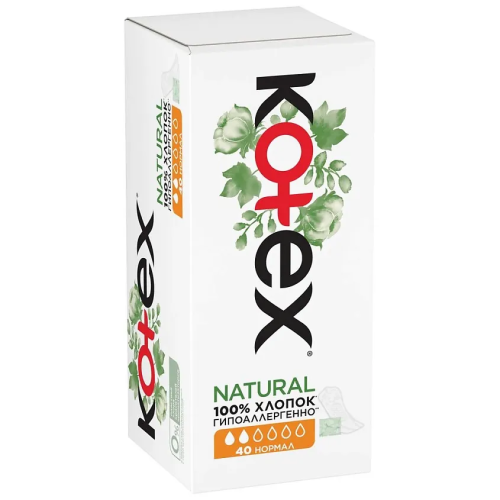 KOTEX NATURAL прокладки ежедневные normal 40шт