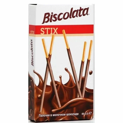 SOLEN Biscolata палочки бисквитные покрытые молочным шоколадом 40г