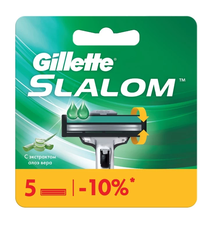 GILLETTE Slalom кассеты сменные д/бритья муж. 5шт 139/873/603