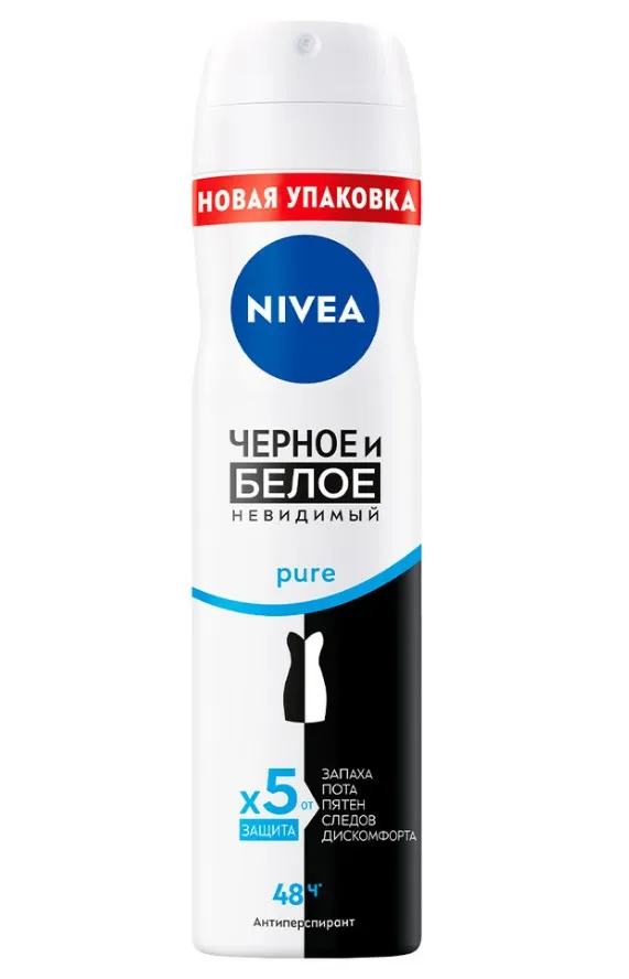 NIVEA антиперспирант жен. невидимая защита pure голубой 150мл спрей