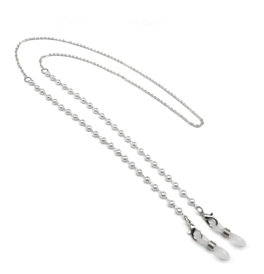 RINOVA цепочка д/очков цв.серебро бусины жемчуг 162273