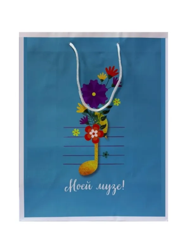 Пакет подарочный 26*32*12см цветочная нота 90153 (12)