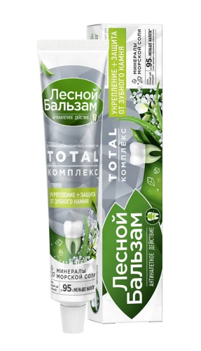 ЛЕСНОЙ БАЛЬЗАМ паста зубная с экстрактами алоэ-вера и белого чая 75мл                              
