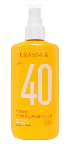 KRASSA спрей солнцезащитный водостойкий SPF 40 150мл