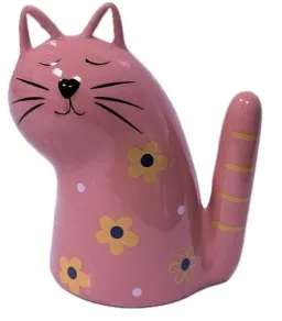 Сувенир керамика котик рыжий с цветами хвост трубой 10,2*6,3*12,3см 9866890