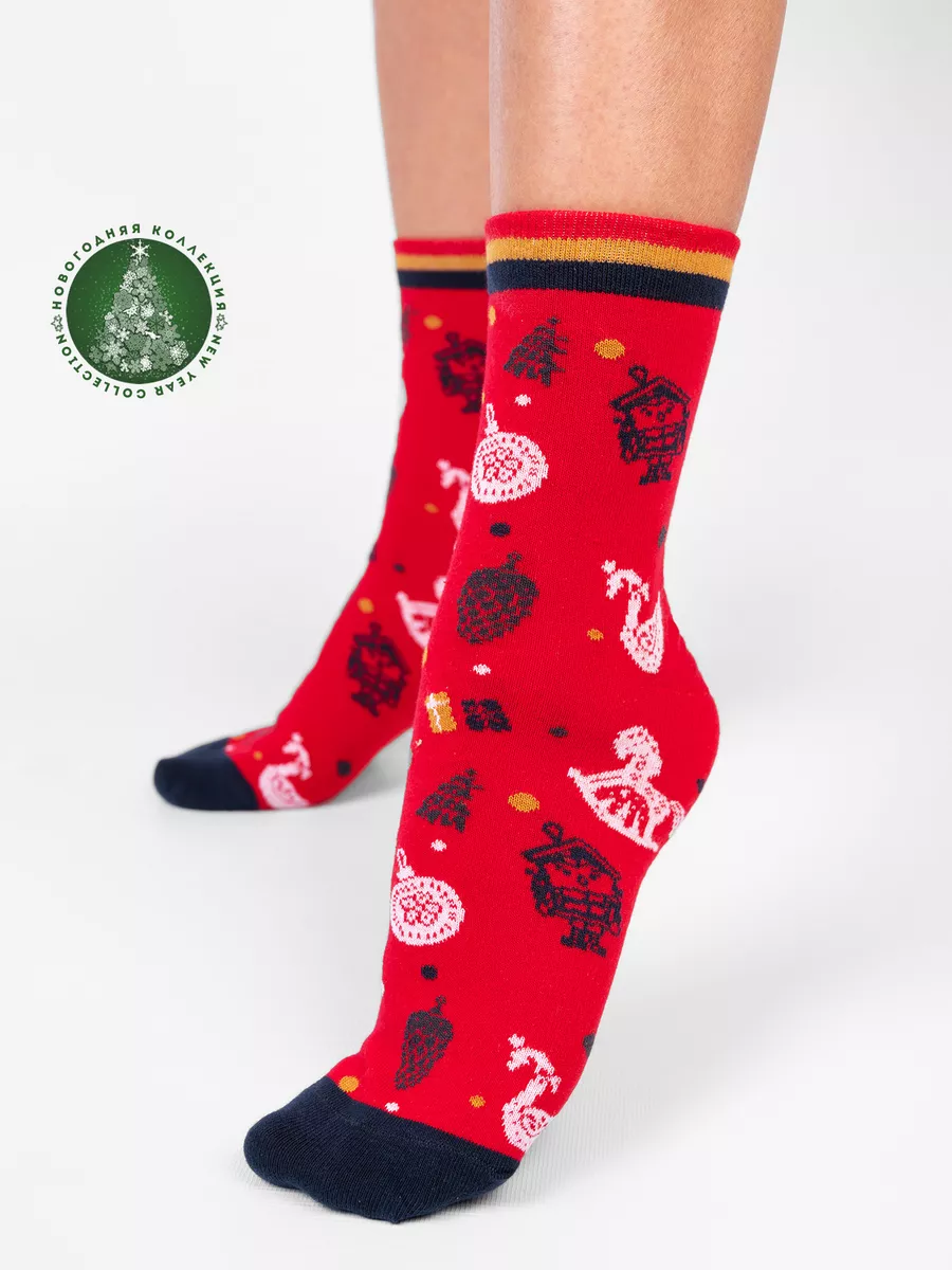 Носки женские С2216 красный р.23-25