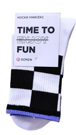 OEMEN носки унисекс PW750 белый/черный р.23-25