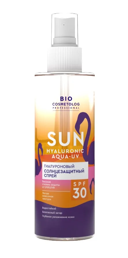 BIO COSMETOLOG спрей солнцезащитный гиалуроновый SPF30 190мл