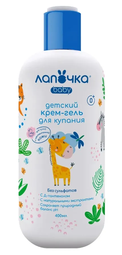 ЛАПОЧКА крем-гель д/купания детский 400мл