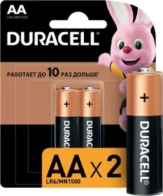 DURACELL батарейки AA LR6 1,5V 2шт