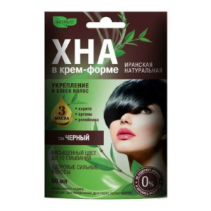 NATURALIST хна д/волос в крем-форме т.черный 50мл