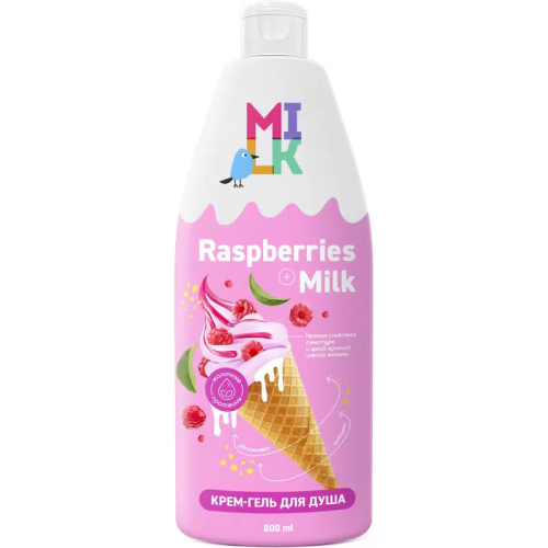 MILK крем-гель д/душа молоко и малина 800мл